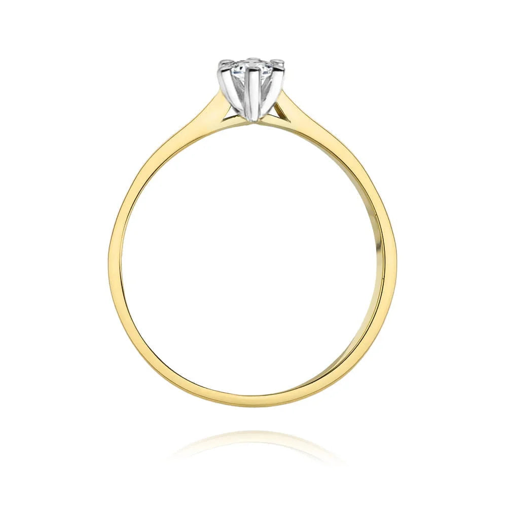 Verlobungsring aus 14-karätigem Gold mit Diamant | 0,15 ct Brillantschliff-Diamant | Elegantes Schmuckstück als Geschenk für Damen