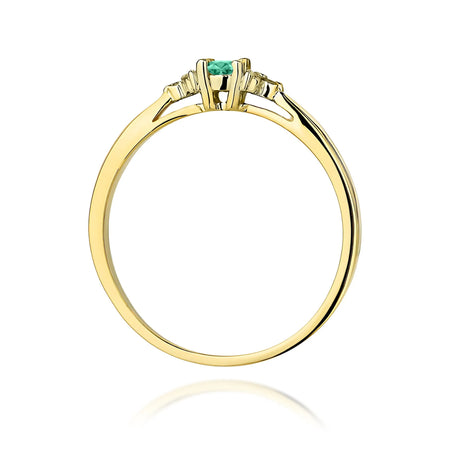 14k (585) Gold Rings | 0.15ct Emerald and 0.03ct Diamonds | GREMARI Jewelry
