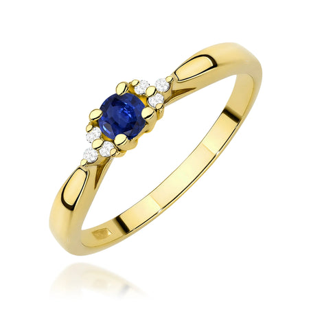 14k (585) Gold Rings | 0.15ct Sapphire and 0.03ct Diamonds | GREMARI Jewelry
