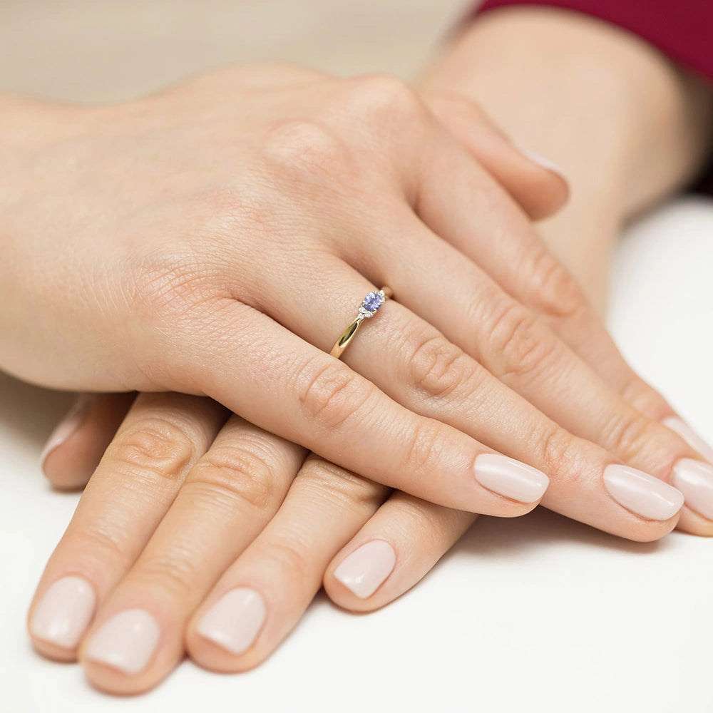14k (585) Gold Rings | 0.15ct Tansanit and 0.03ct Diamonds | GREMARI Jewelry
