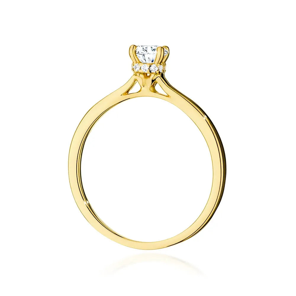 Ring aus 14-karätigem (585) Gold mit 0,40 ct und 0,06 ct Diamanten. Wird in einer eleganten Schachtel geliefert, die sich hervorragend als Geschenk eignet.