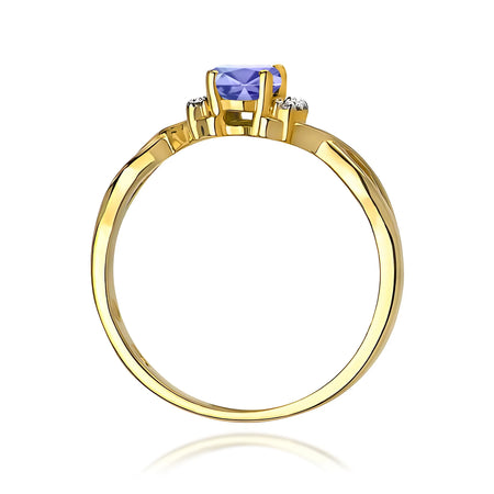 14k (585) Gold Ring | 0.40ct Tansanit and 0.052ct Diamonds | GREMARI Jewelry
