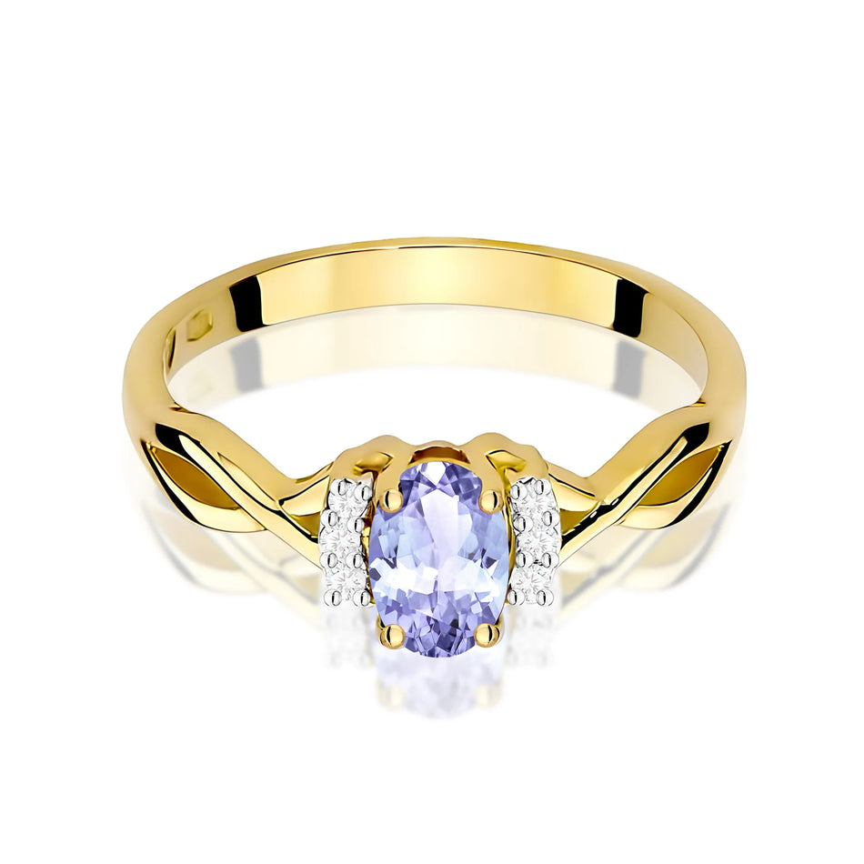 14k (585) Gold Ring | 0.40ct Tansanit and 0.052ct Diamonds | GREMARI Jewelry

