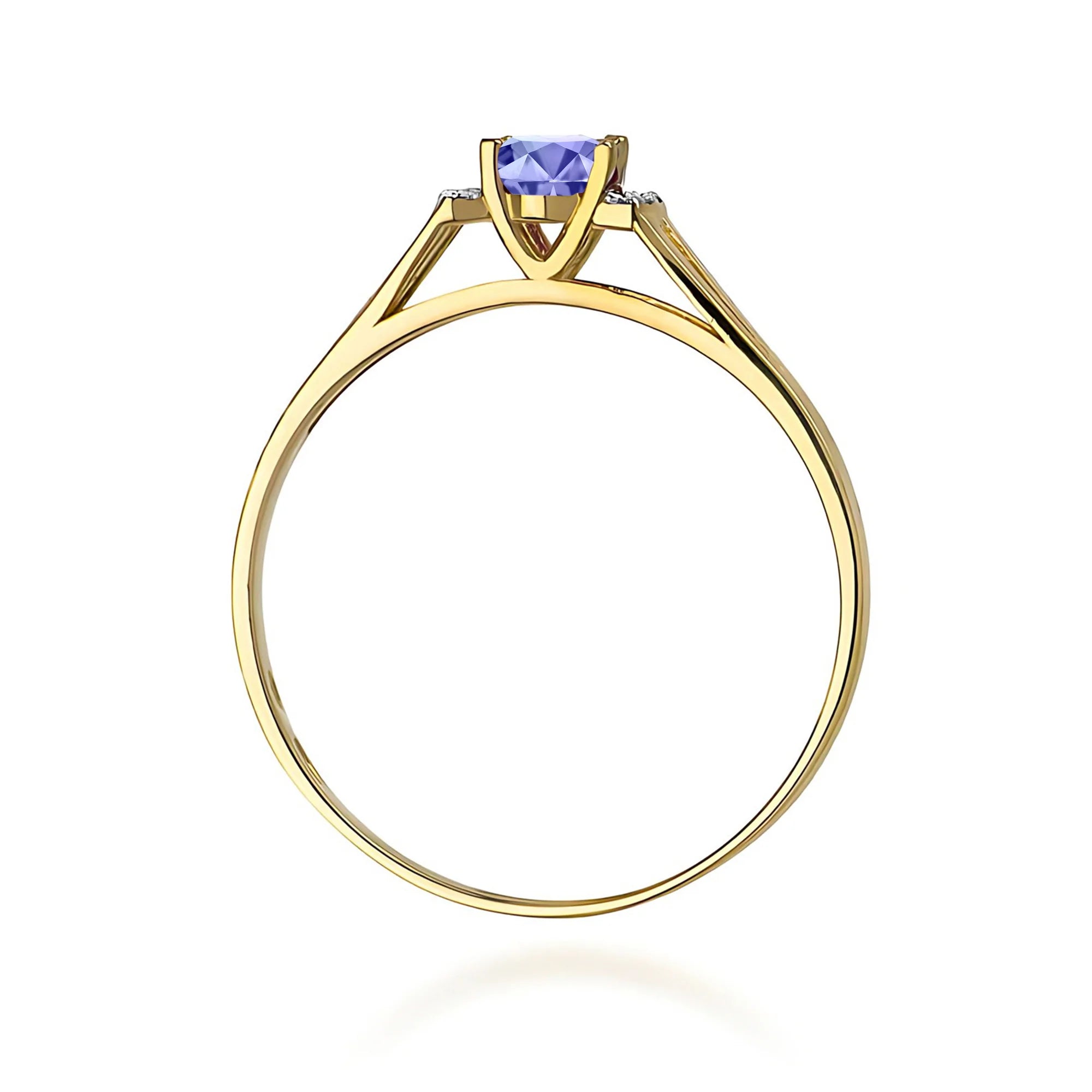 14k (585) Gold Ring | 0.40ct Tansanit and 0.052ct Diamonds | GREMARI Jewelry
