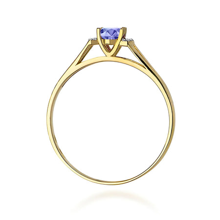 14k (585) Gold Ring | 0.40ct Tansanit and 0.052ct Diamonds | GREMARI Jewelry
