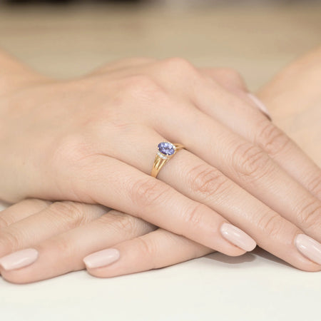 14k (585) Gold Ring | 0.40ct Tansanit and 0.052ct Diamonds | GREMARI Jewelry
