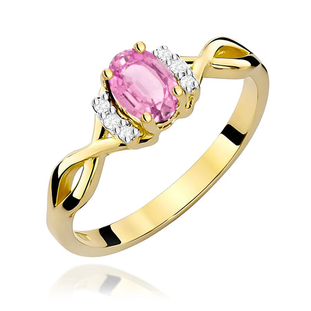 14k (585) Gold Ring | 0.45ct Pink Sapphire and 0.052ct Diamonds | GREMARI Jewelry