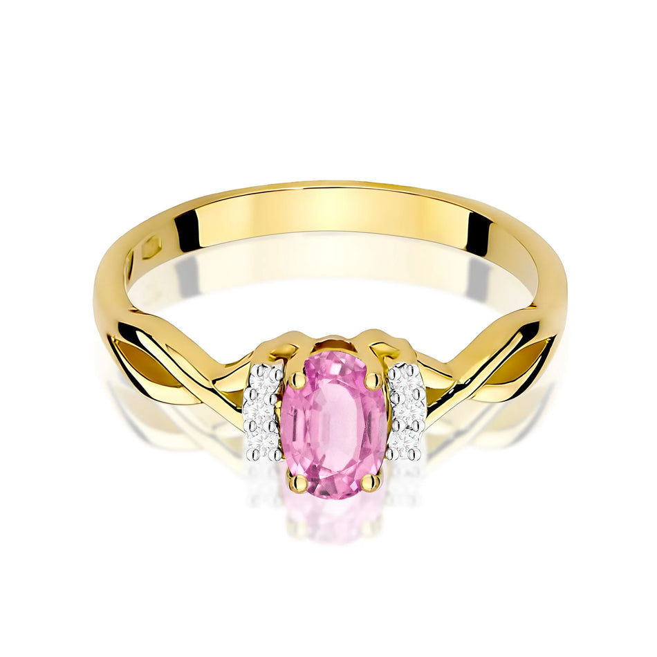 14k (585) Gold Ring | 0.45ct Pink Sapphire and 0.052ct Diamonds | GREMARI Jewelry
