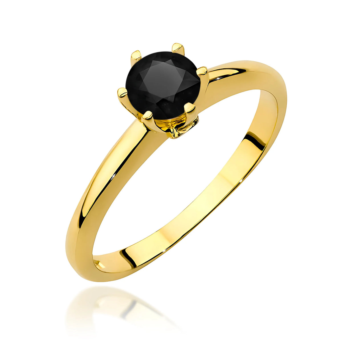 14k (585) Gold Ring | 0.50ct Black Diamond & 0.04ct Diamonds | GREMARI Jewelry