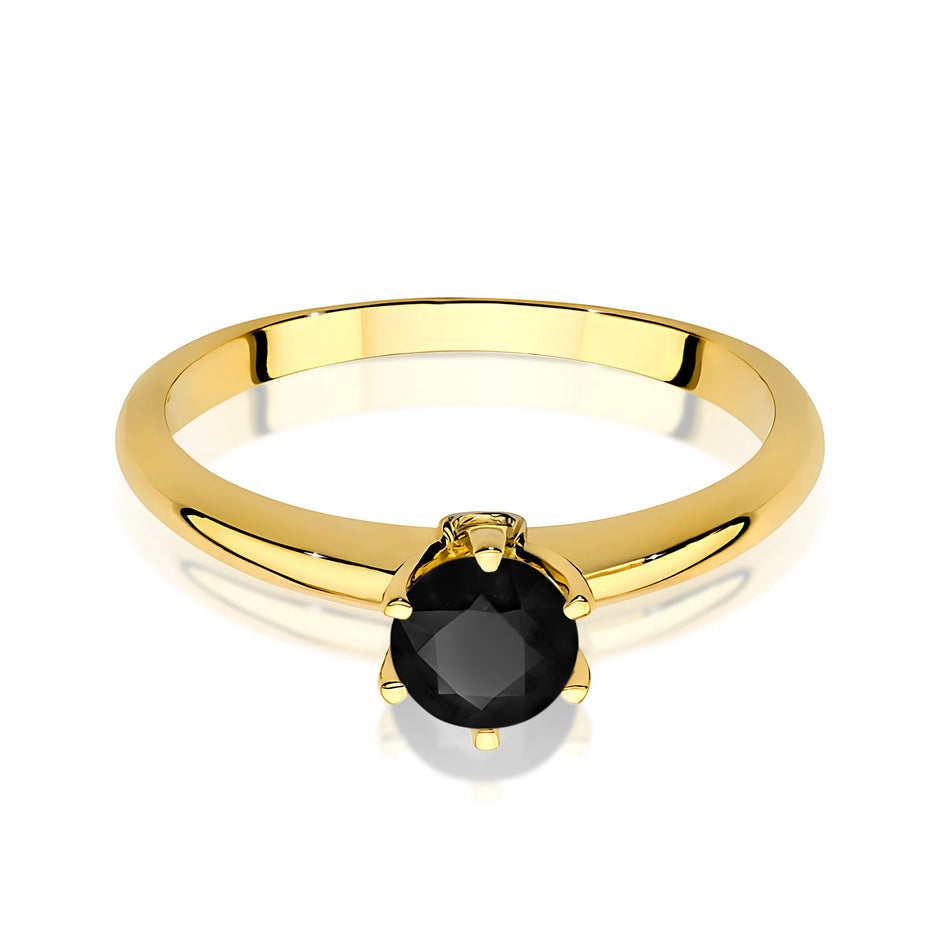 14k (585) Gold Ring | 0.50ct Black Diamond & 0.04ct Diamonds | GREMARI Jewelry
