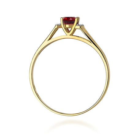 14k (585) Gold Ring | 0.50ct Garnet and 0.052ct Diamonds | GREMARI Jewelry
