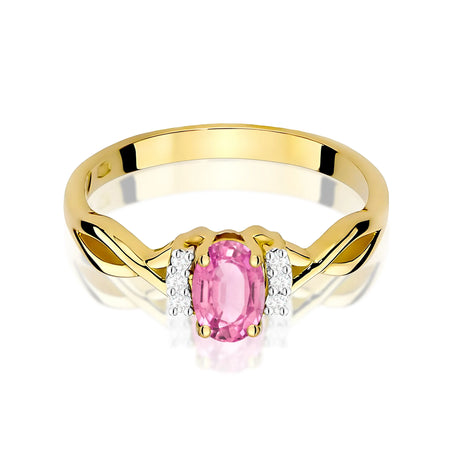 14k (585) Gold Ring | 0.50ct Pink Topaz and 0.052ct Diamonds | GREMARI Jewelry
