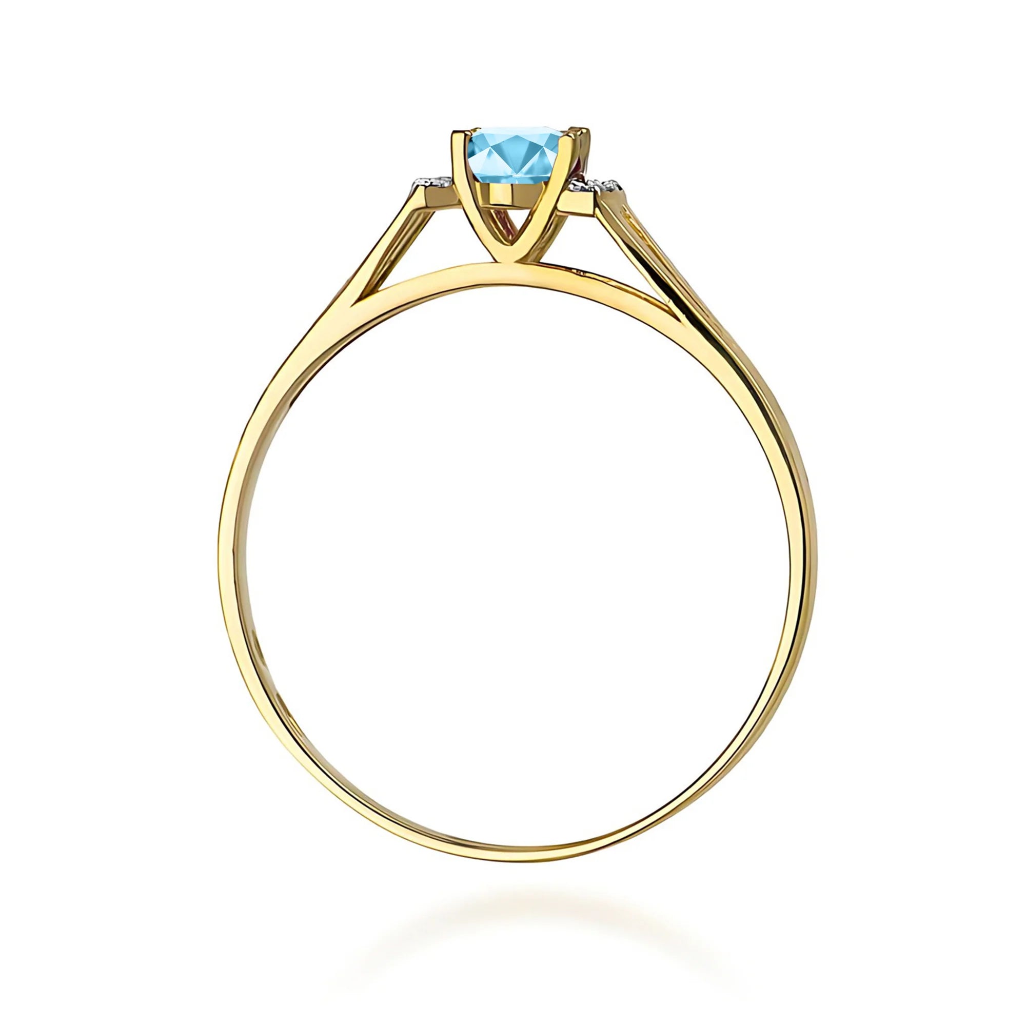 14k (585) Gold Ring | 0.50ct Topaz and 0.052ct Diamonds | GREMARI Jewelry
