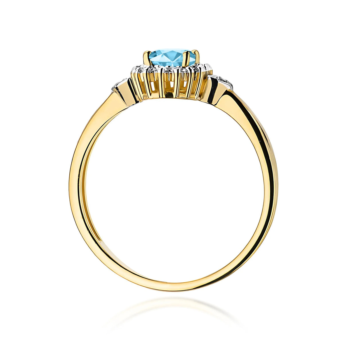 14K (585) Gold Ring | 0.50ct Topaz and 0.10ct Diamonds | GREMARI Jewelry