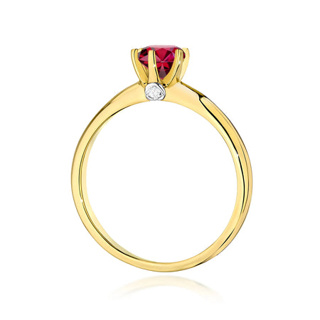 14k (585) Gold Ring | 0.60ct Ruby & 0.04ct Diamonds | GREMARI Jewelry
