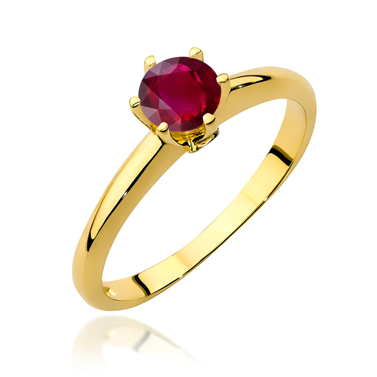 14k (585) Gold Ring | 0.60ct Ruby & 0.04ct Diamonds | GREMARI Jewelry
