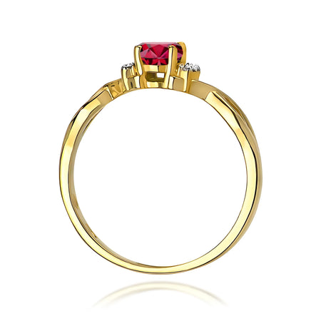 14k (585) Gold Ring | 0.60ct Ruby and 0.052ct Diamonds | GREMARI Jewelry
