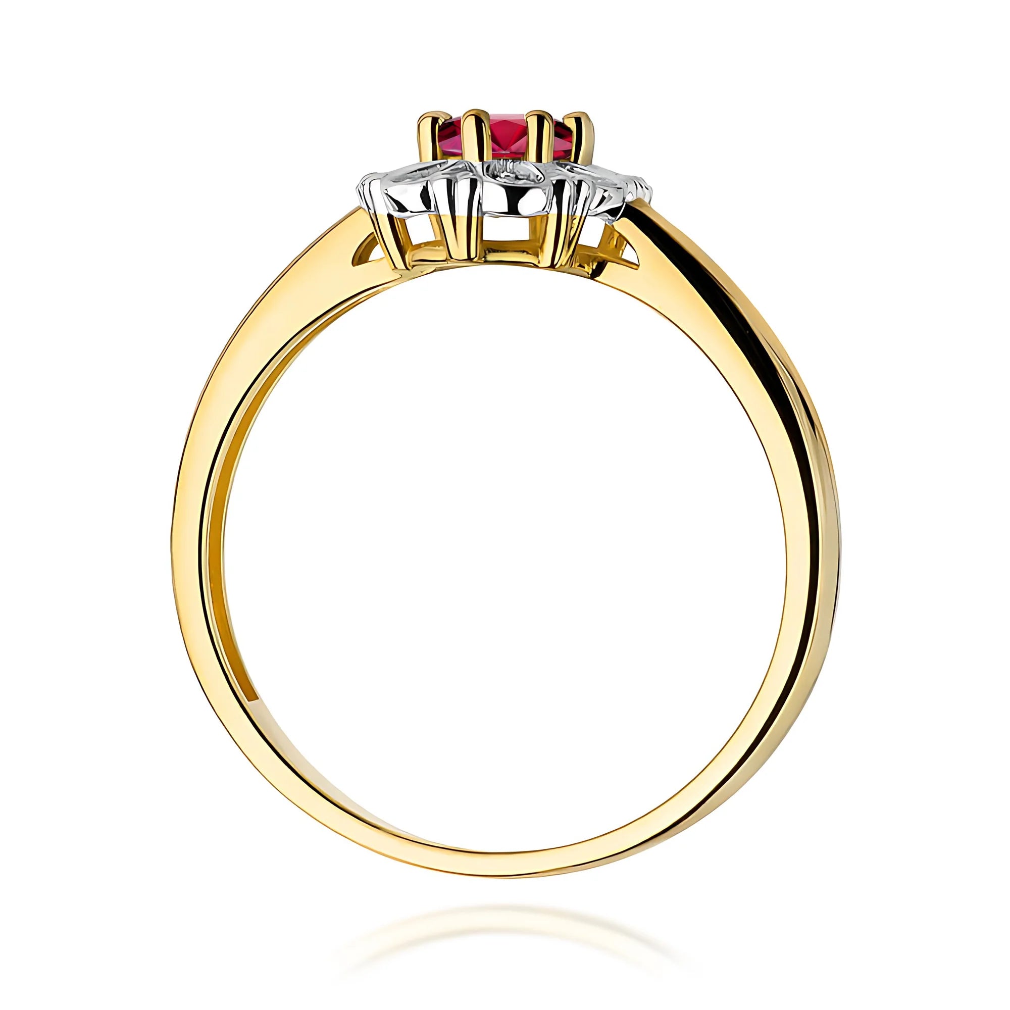 14k (585) Gold Ring | 0.60ct Ruby and 0.069ct Diamonds | GREMARI Jewelry
