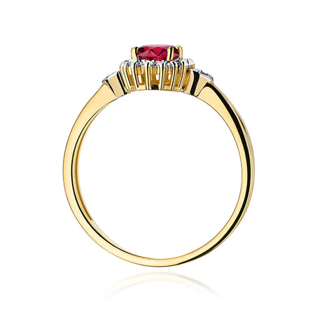 14K (585) Gold Ring | 0.60ct Ruby and 0.10ct Diamonds| GREMARI Jewelry
