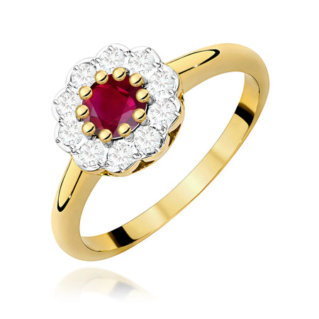 14k (585) Gold Ring | 0.60ct Ruby and 0.30ct Diamonds | GREMARI Jewelry