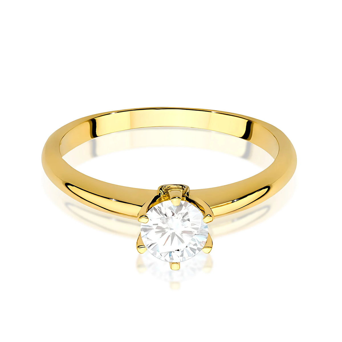14k Gold (585) Ring | 0.60ct White Sapphire & 0.04ct Diamonds | GREMARI Jewelry