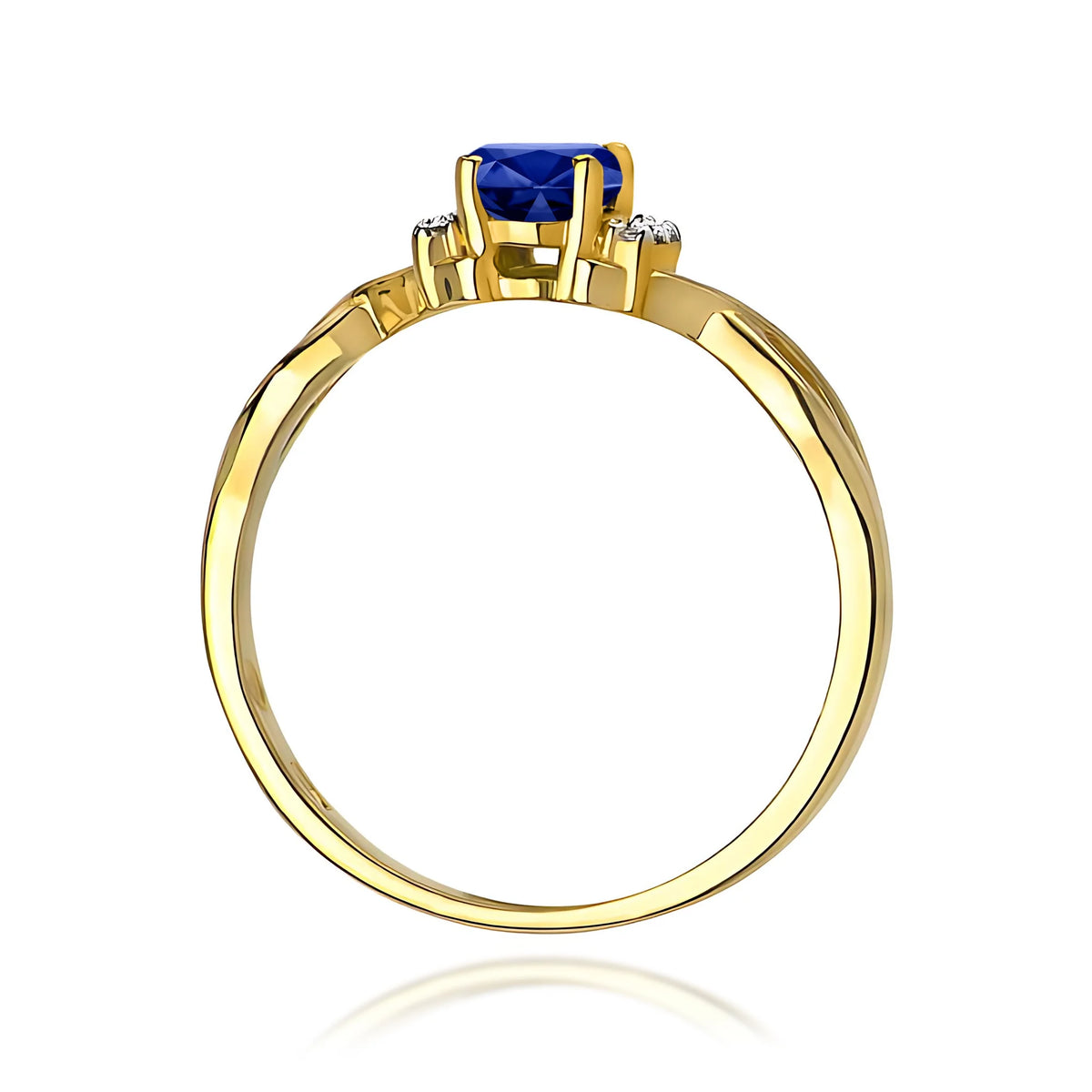 14k (585) Gold Ring | 0.70ct Sapphire and 0.052ct Diamonds | GREMARI Jewelry
