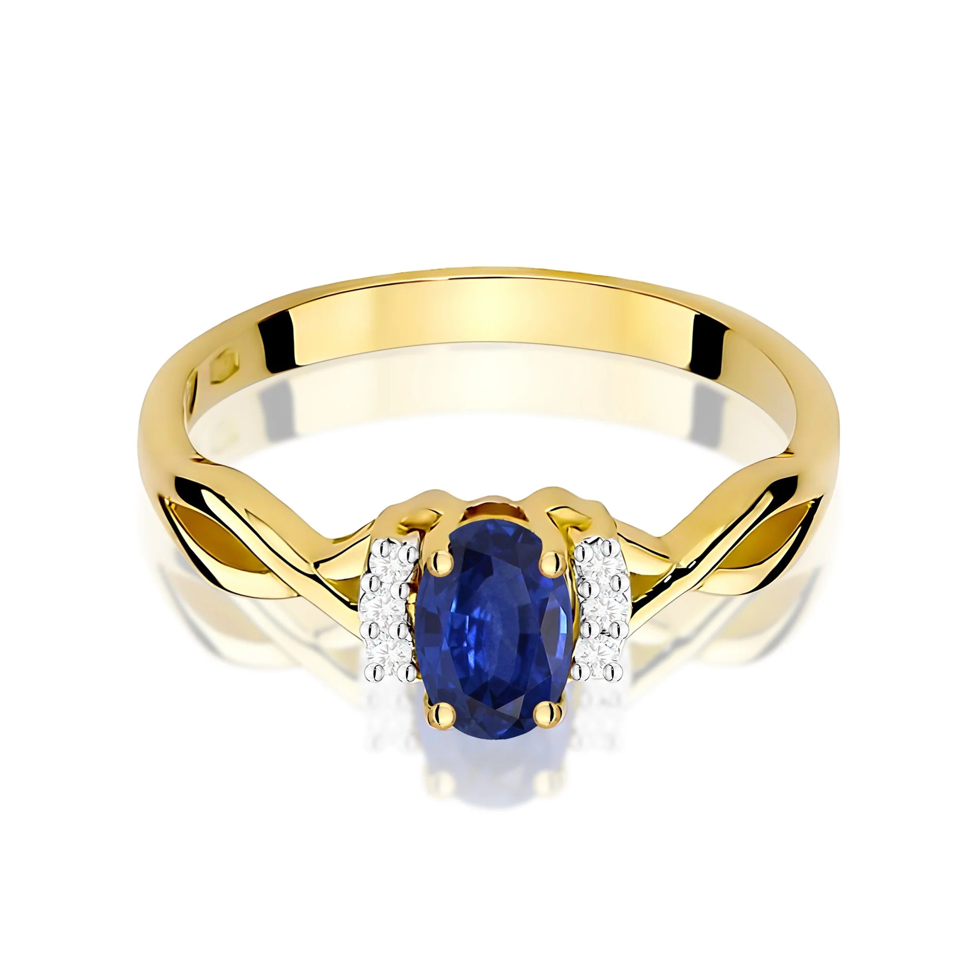 14k (585) Gold Ring | 0.70ct Sapphire and 0.052ct Diamonds | GREMARI Jewelry
