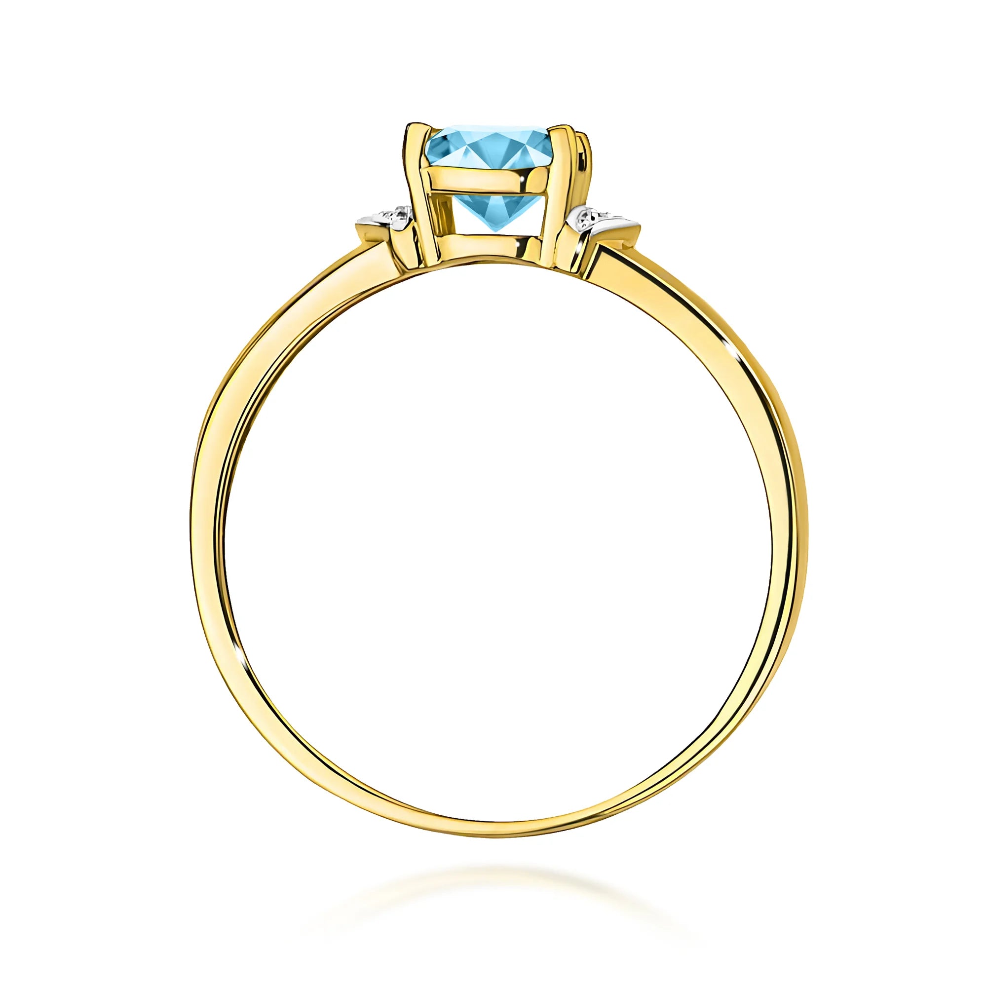 14k (585) Gold Ring | 0.70ct Topaz and 0.01ct Diamonds | GREMARI Jewelry
