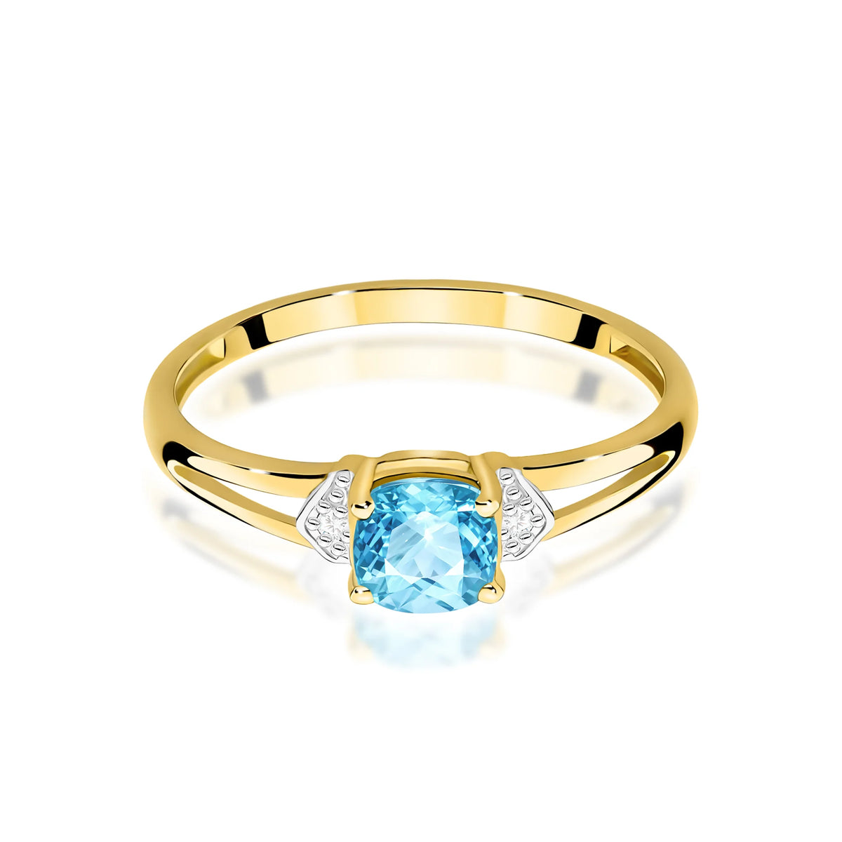 14k (585) Gold Ring | 0.70ct Topaz and 0.01ct Diamonds | GREMARI Jewelry