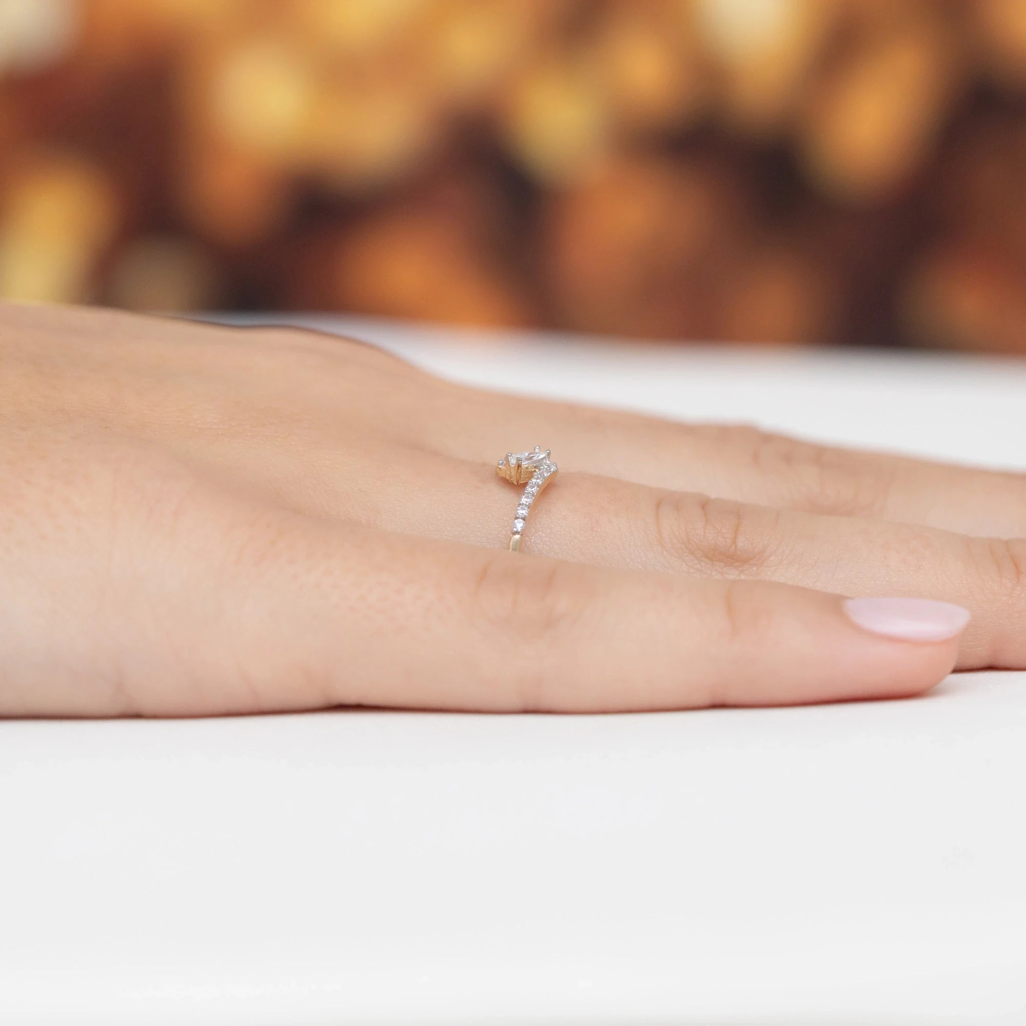 14k Gold (585) Ring | Zirkonia-Set | GREMARI Schmuck