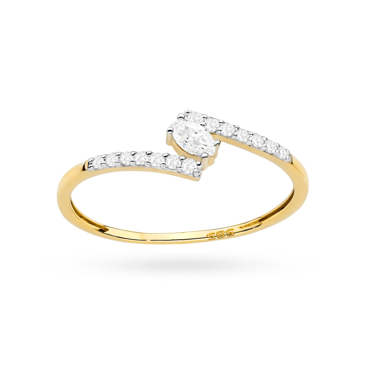 14k Gold (585) Ring | Zirkonia-Set | GREMARI Schmuck
