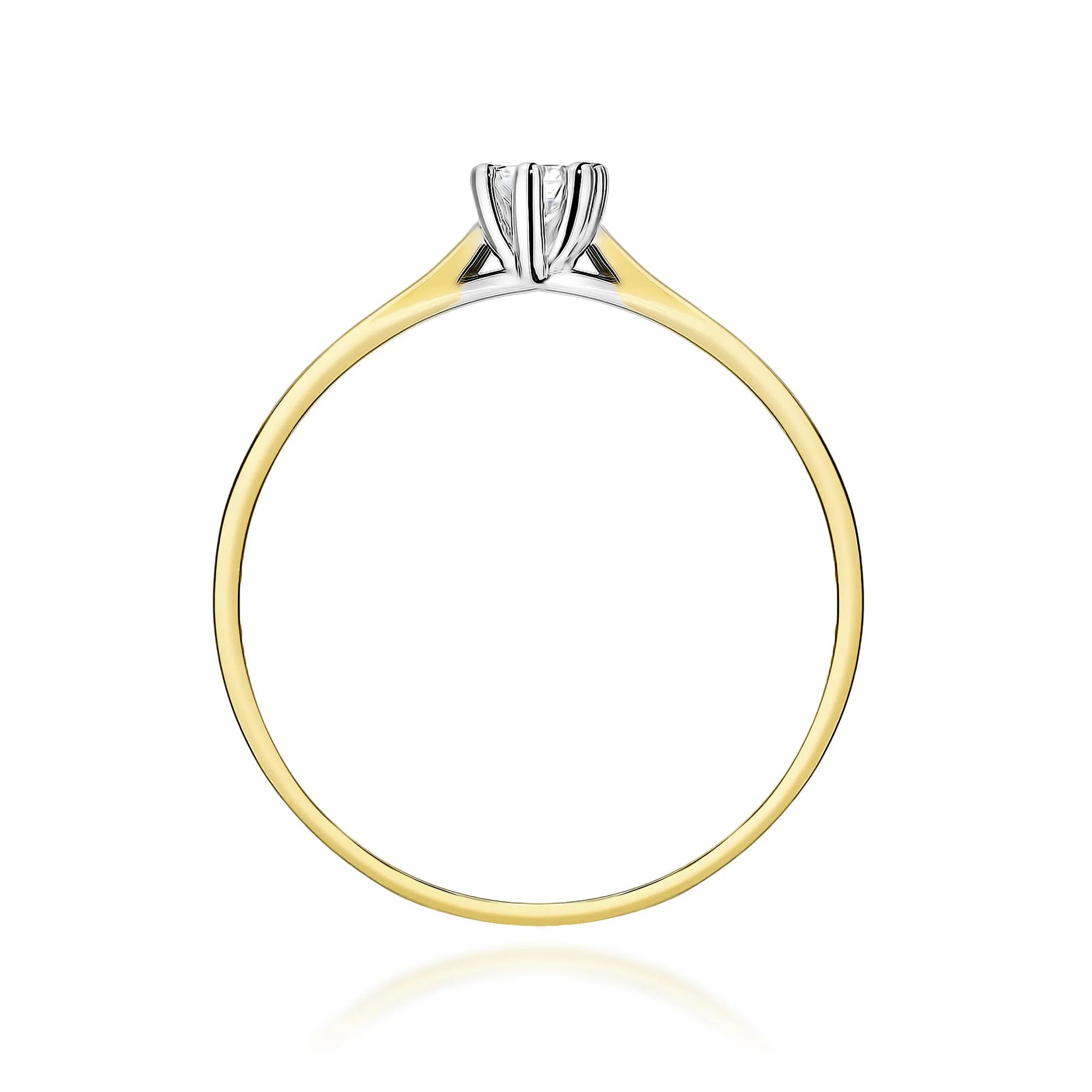 Gold 14k(585) ring with 0,10ct lab diamond.  Is packaged in an elegant box, which is perfect for a gift.