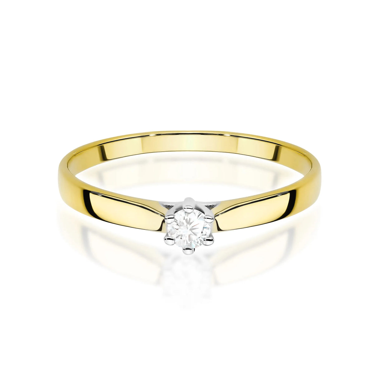 Ring aus 14-karätigem (585) Gold mit 0,10 ct Labor-Diamant. Wird in einer eleganten Schachtel geliefert, die sich perfekt als Geschenk eignet.