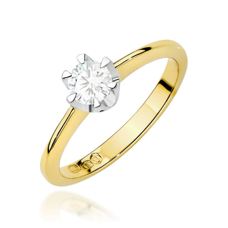 Gold 14k(585) ring with 0,50ct diamond.  Is packaged in an elegant box, which is perfect for a gift.