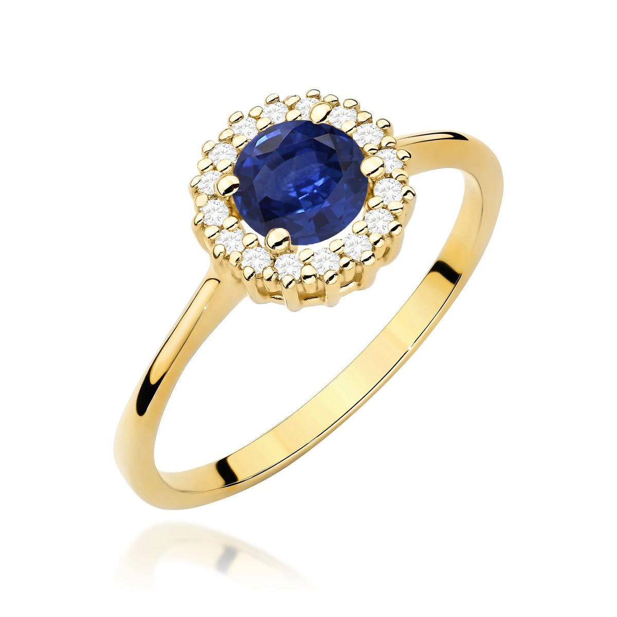 Ring aus 14-karätigem (585) Gold mit 0,50 ct Saphir. Wird in einer eleganten Schachtel geliefert, die sich perfekt als Geschenk eignet.