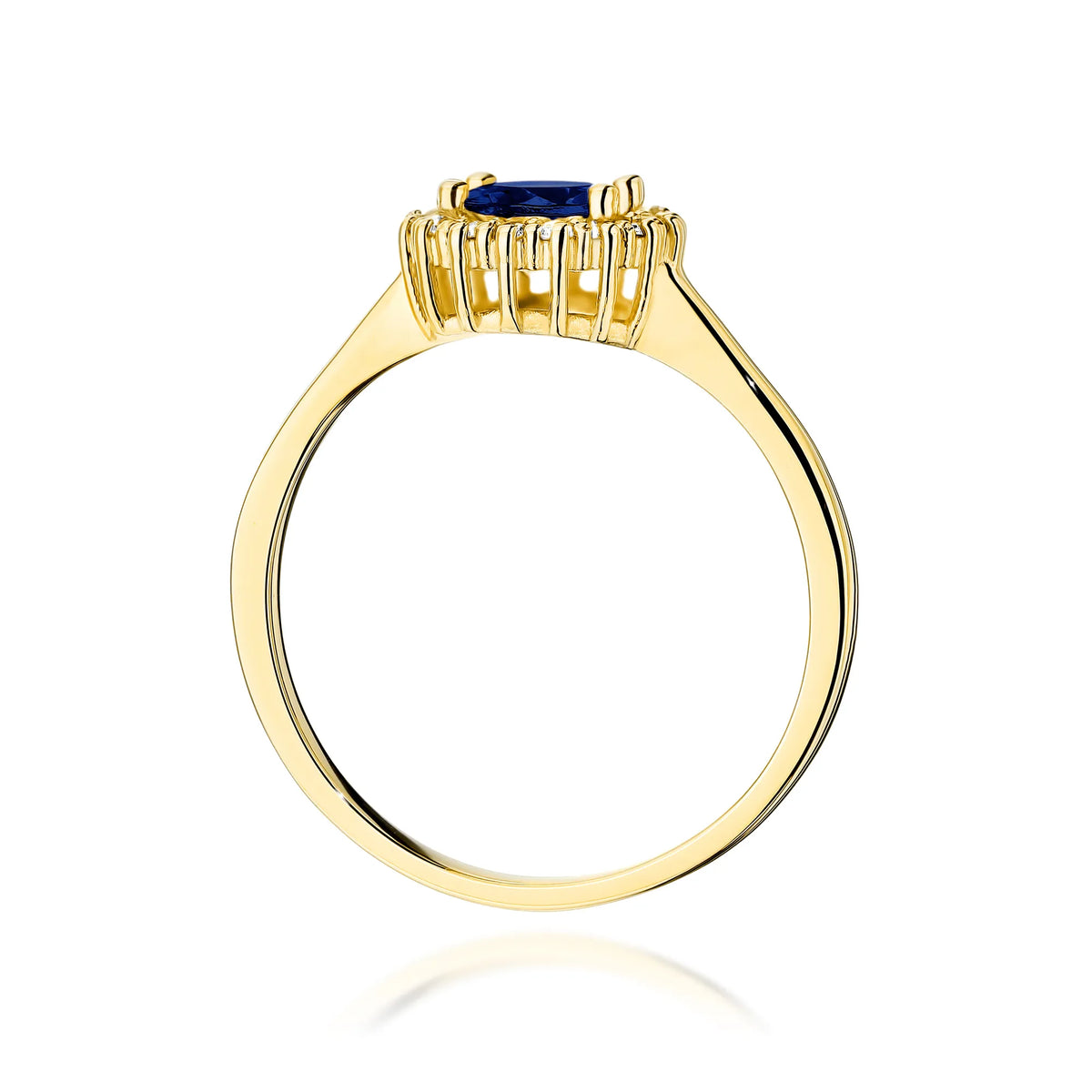 Ring aus 14-karätigem (585) Gold mit 0,50 ct Saphir. Wird in einer eleganten Schachtel geliefert, die sich perfekt als Geschenk eignet.