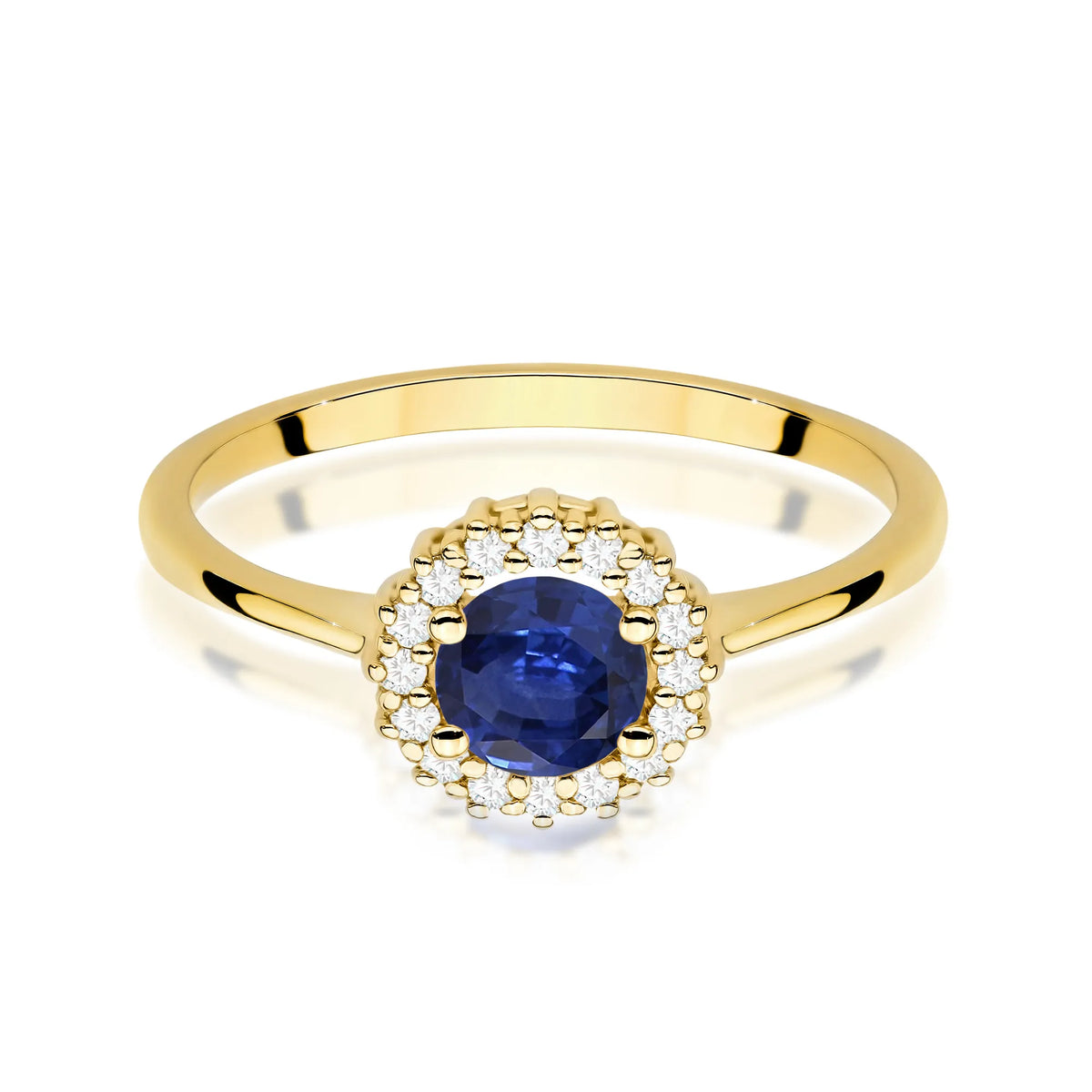 Ring aus 14-karätigem (585) Gold mit 0,50 ct Saphir. Wird in einer eleganten Schachtel geliefert, die sich perfekt als Geschenk eignet.