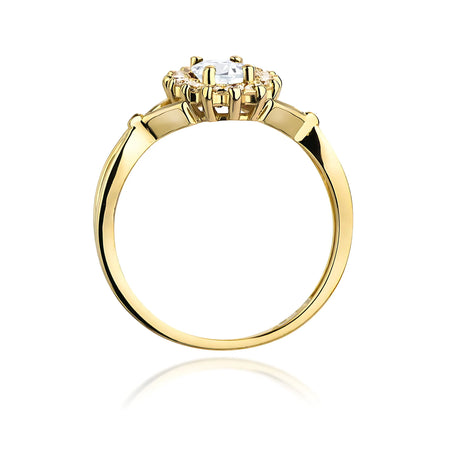 Ring aus 14-karätigem (585) Gold mit 0,70 ct und 0,28 ct Labor-Diamanten. Wird in einer eleganten Schachtel geliefert, die sich perfekt als Geschenk eignet.