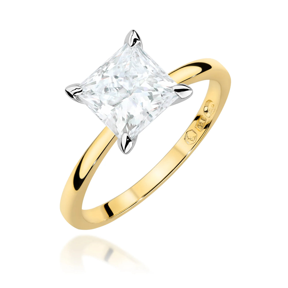 Ring aus 14-karätigem (585) Gold mit 2 Karat Labor-Diamant. Wird in einer eleganten Schachtel geliefert, die sich perfekt als Geschenk eignet.