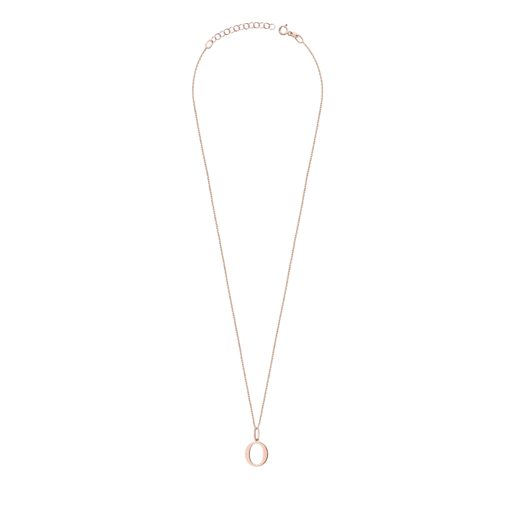 Halskette aus 14-karätigem Roségold mit 0,005 ct Diamant. Ausgezeichnetes Geschenk. Die Echtheit des Diamanten wird durch ein Zertifikat bestätigt.