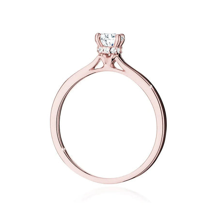 Ring aus Roségold 14 Karat (585) mit 0,40 ct und 0,06 ct Diamanten. Wird in einer eleganten Schachtel geliefert, die sich perfekt als Geschenk eignet.