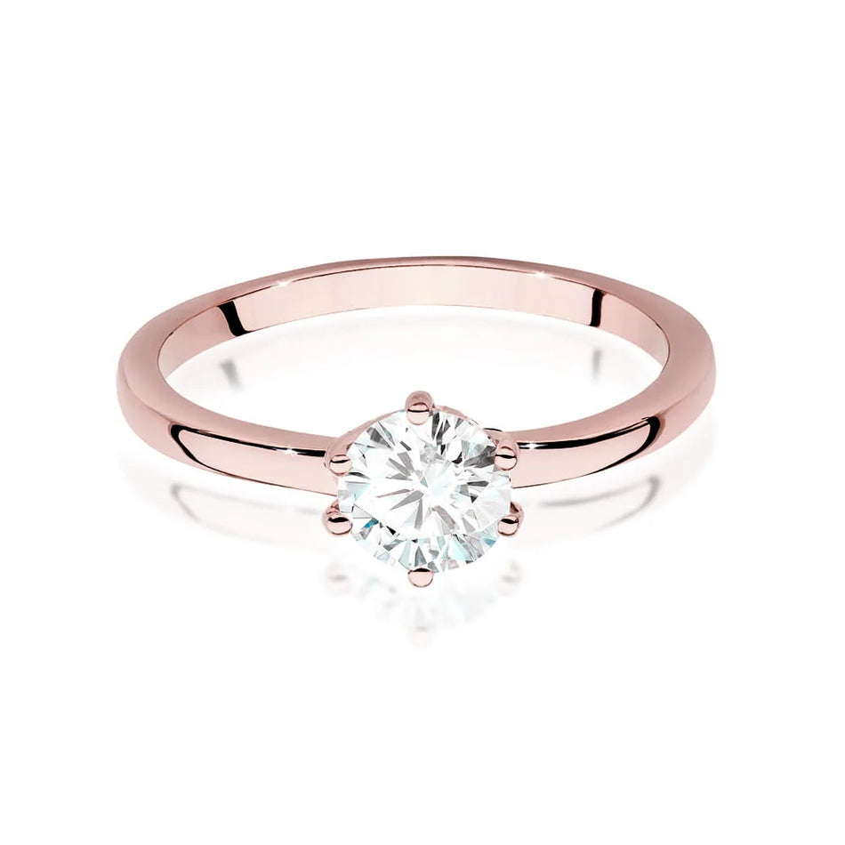 Ring aus Roségold 14 Karat (585) mit 0,70 ct Diamanten. Wird in einer eleganten Schachtel geliefert, die sich perfekt als Geschenk eignet.