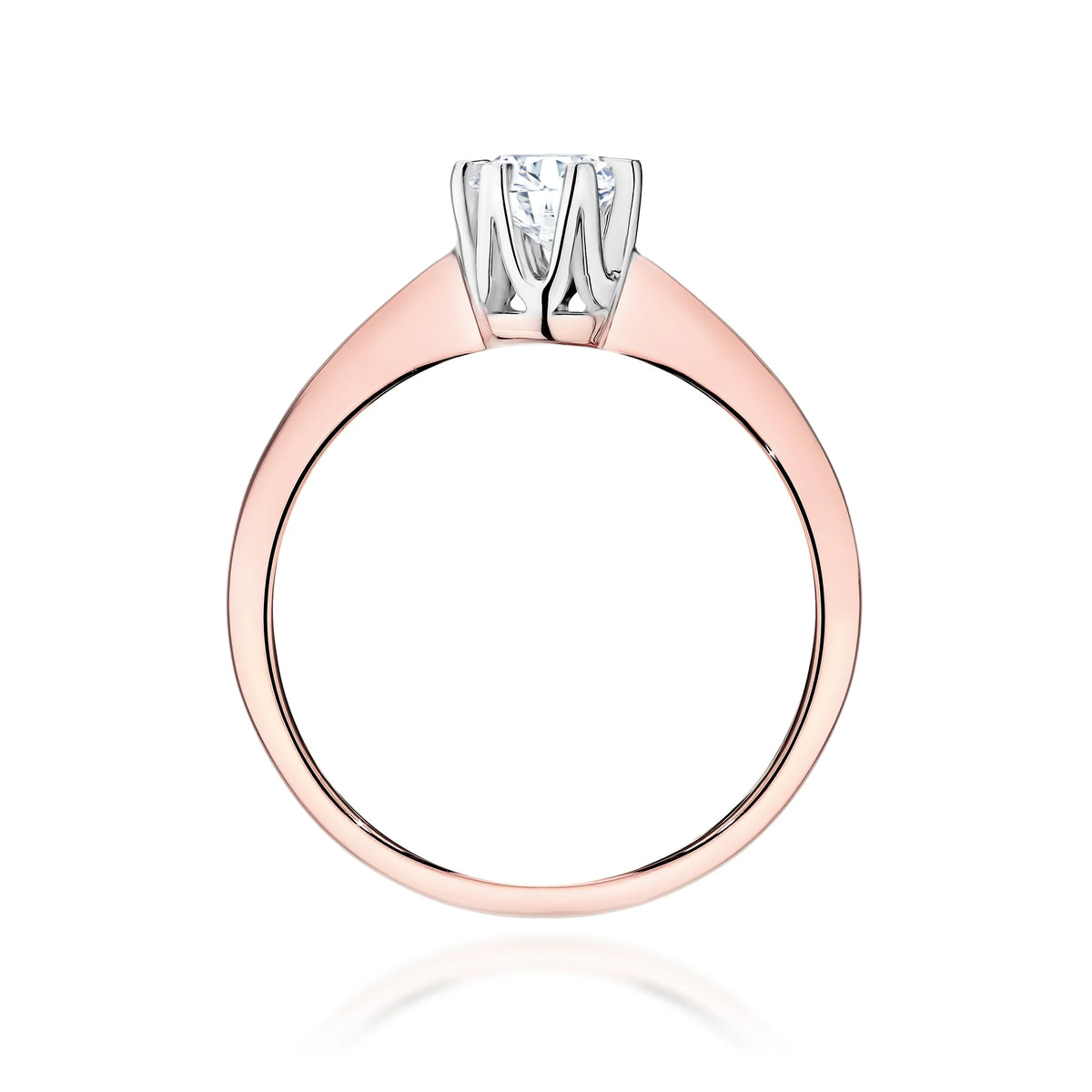 Rose Gold 14k(585) ring with 0,50ct diamond.  Is packaged in an elegant box, which is perfect for a gift.
