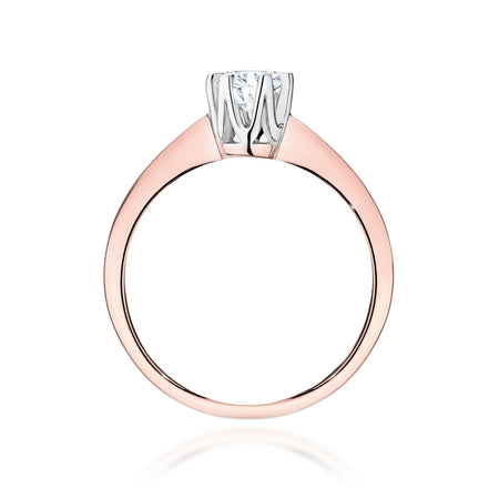 Rose Gold 14k(585) ring with 0,50ct diamond.  Is packaged in an elegant box, which is perfect for a gift.
