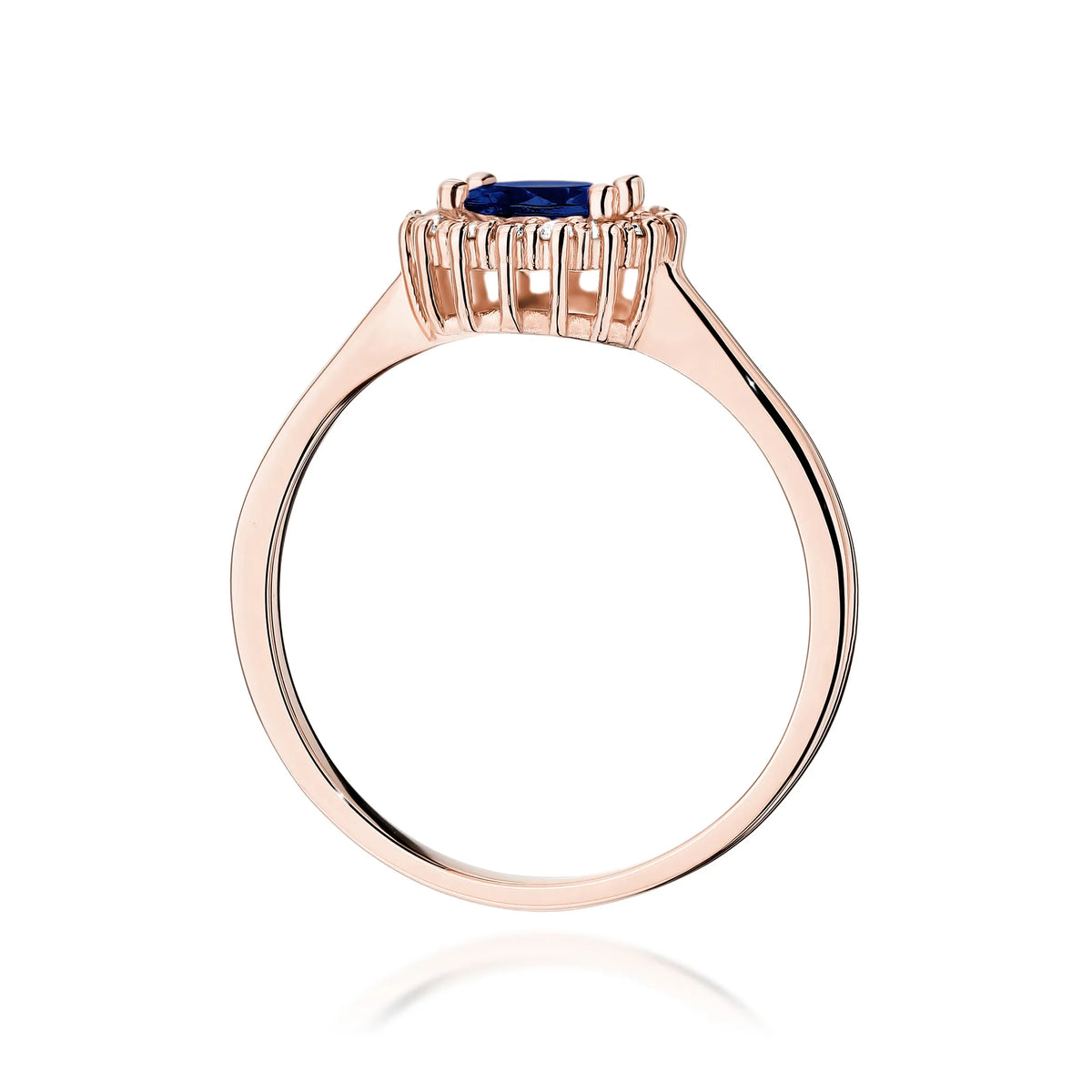 Ring aus 14 Karat (585) Roségold mit 0,50 ct Saphir. Wird in einer eleganten Schachtel geliefert, die sich perfekt als Geschenk eignet.