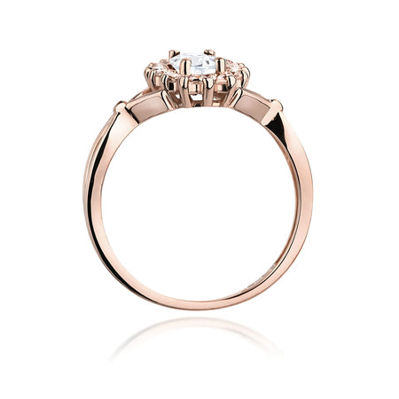 Ring aus Roségold 14 Karat (585) mit 0,70 ct und 0,28 ct Labor-Diamanten. Wird in einer eleganten Schachtel geliefert, die sich perfekt als Geschenk eignet.