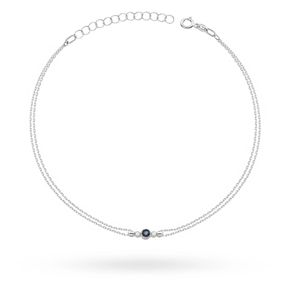 14k White gold Sapphire Bracelet 0,15ct | Elegant Gift | GREMARI