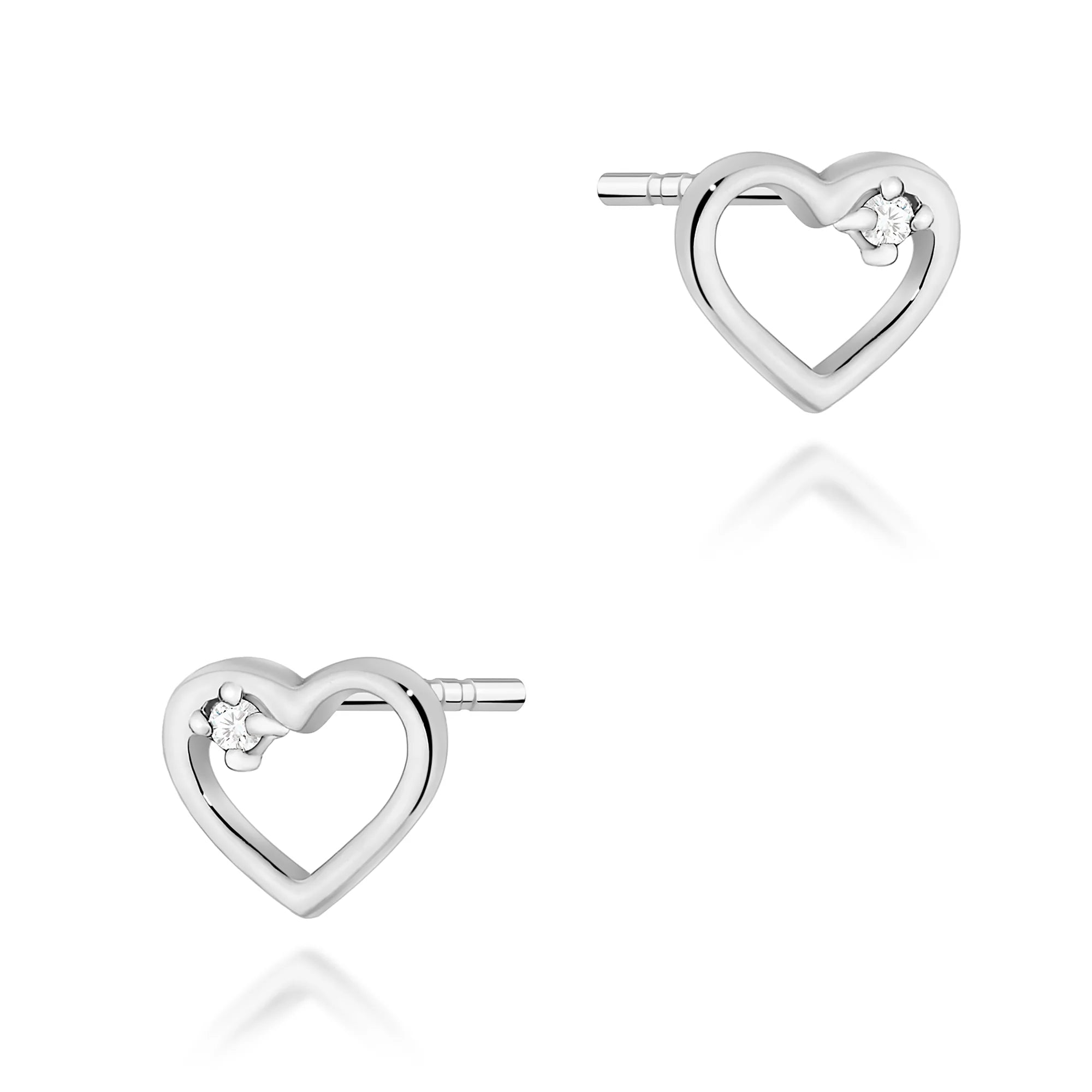 14k White Gold Earrings | 0.01ct Diamonds | GREMARI Jewelry