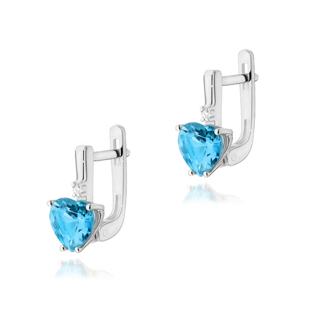 14-karätige Goldohrringe mit 1,20 ct herzförmigem Topas und Diamanten. Verpackt in einer eleganten Schachtel, ist es das perfekte Geschenk.