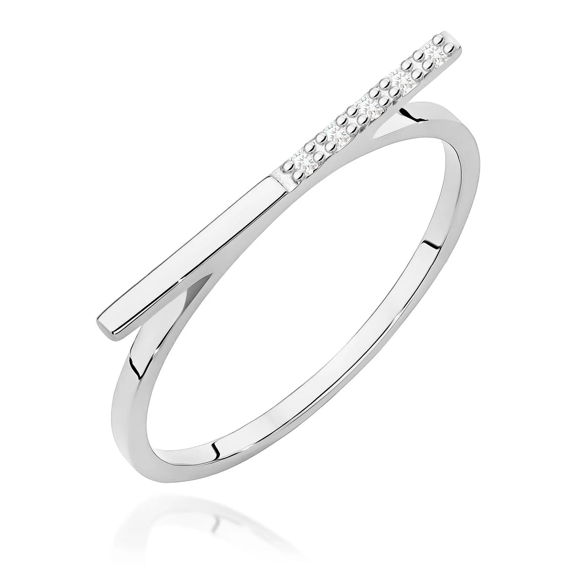 14k (585) White Gold Ring | 0.025ct Diamonds | GREMARI Jewelry